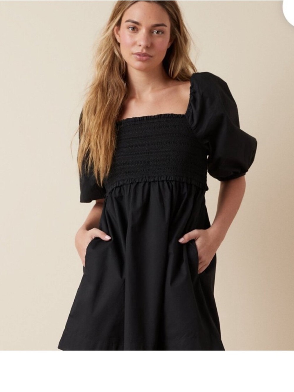 American Eagle Black Puff Sleeve Baby Doll NWT Dress Size Medium